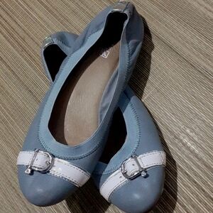 Sperry Top-Sider Gray,White silver Buckle#Ballet Flat#Sz8M#EUC